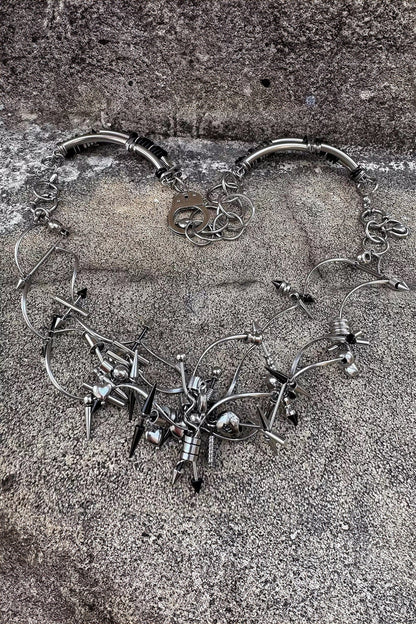 Enigmatic Warning Signal Necklace - necklace - Unique Stainless Steel Necklace with Adjustable Fit - View 8