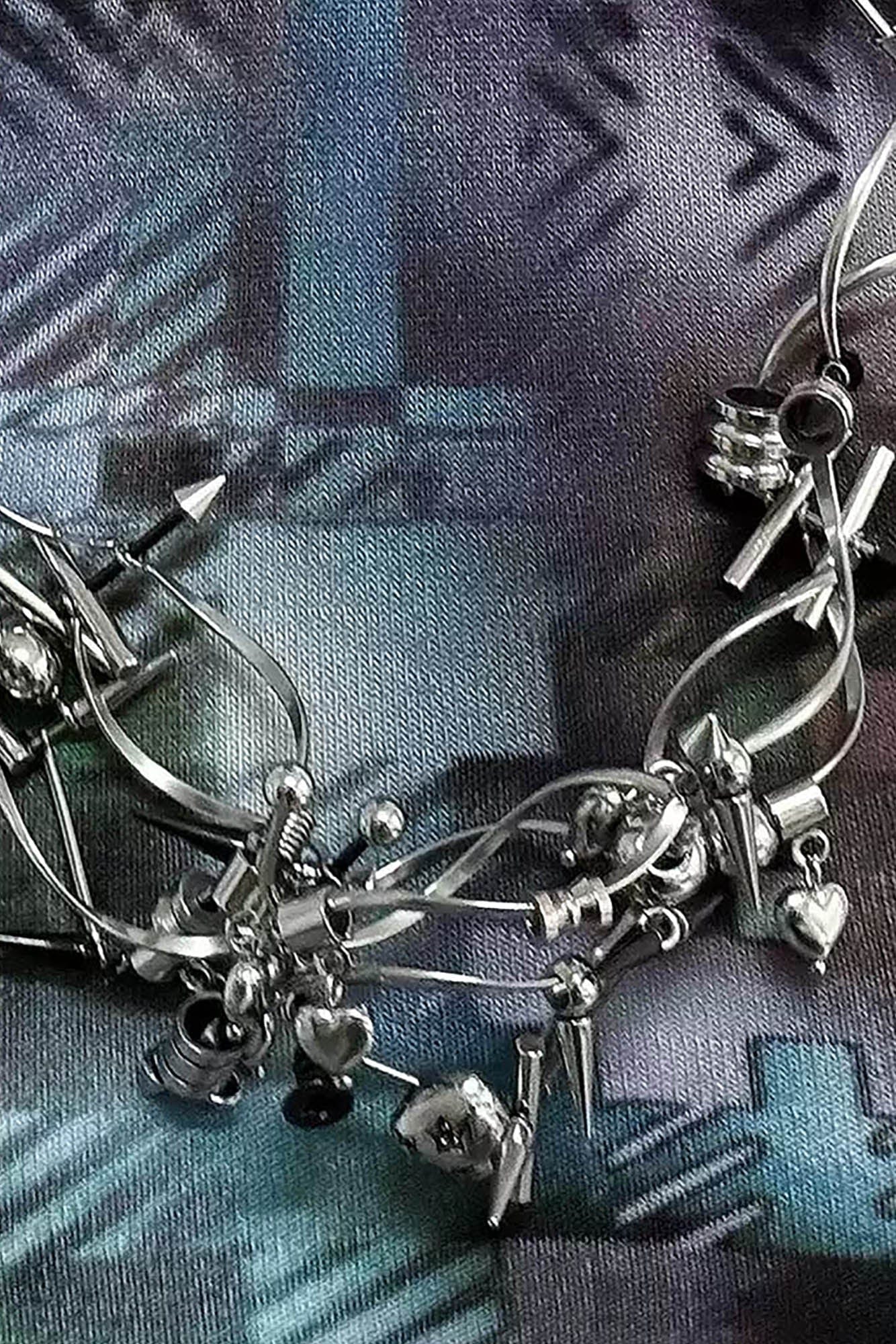Enigmatic Warning Signal Necklace -  unique design - Unique Stainless Steel Necklace with Adjustable Fit - View 6