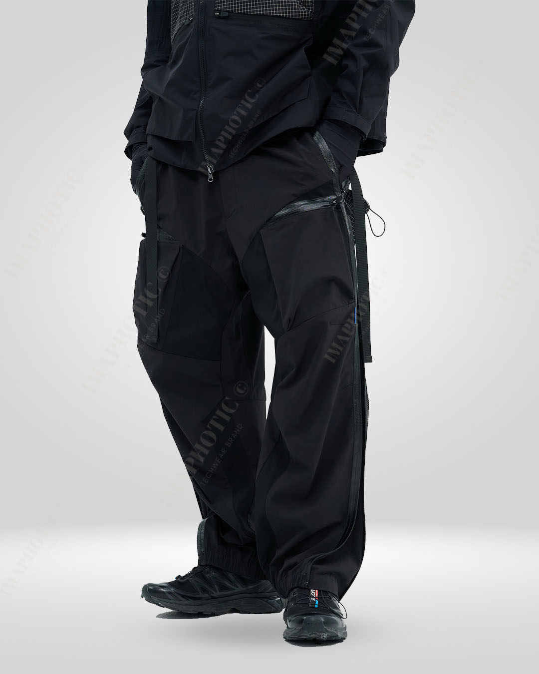Expandable Side Zipper Techwear Pants - comfortable techwear pants - Comfortable Loose Fit Techwear Pants with Zipper - Main view