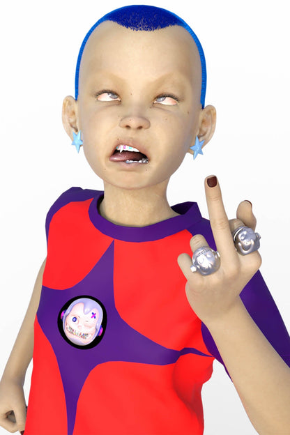 Expressive Face Statement Ring -  artistic jewelry - Artistic Face Statement Ring for Bold Style - View 4