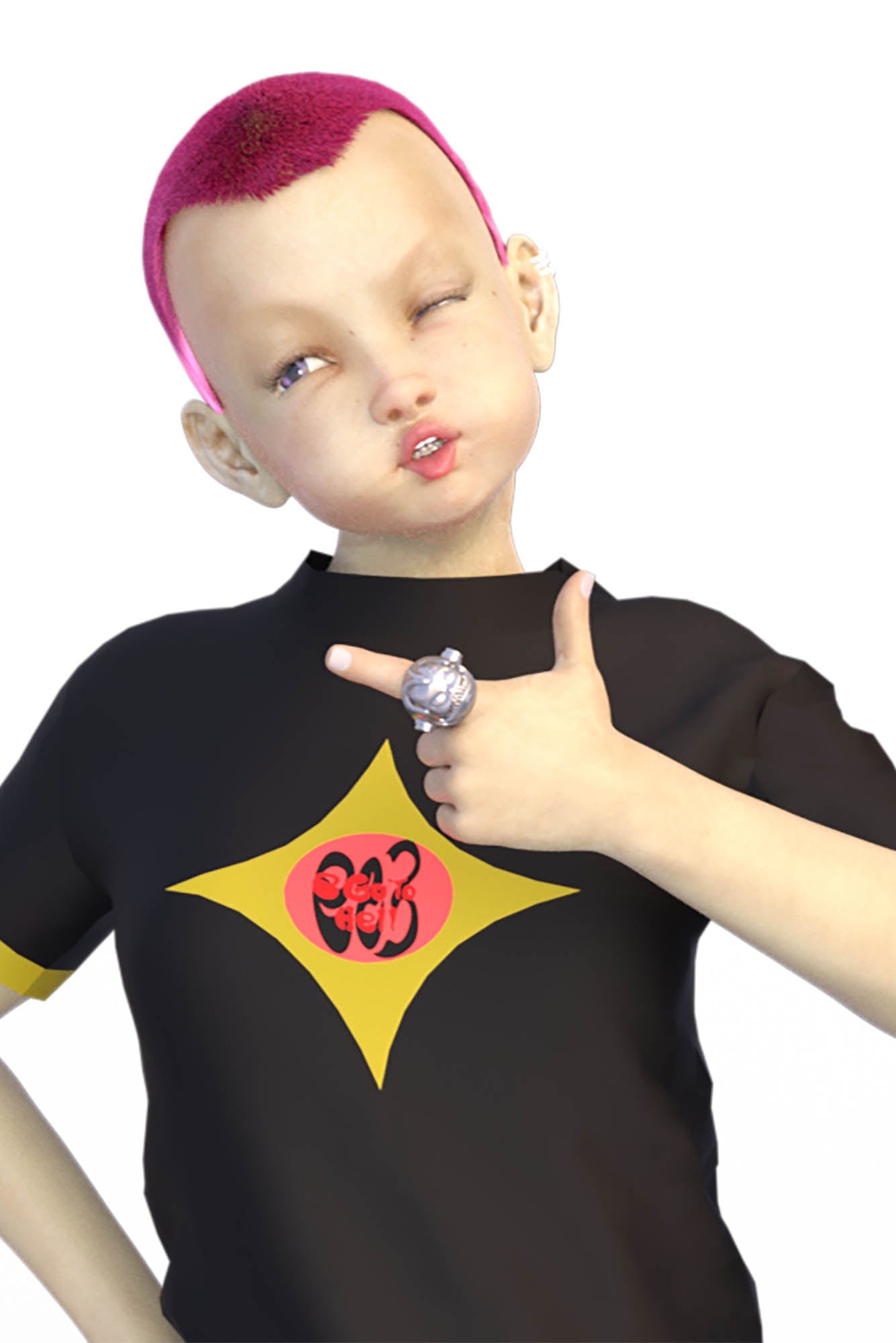 Expressive Face Statement Ring -  bold design - Artistic Face Statement Ring for Bold Style - View 5