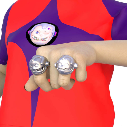 Expressive Face Statement Ring - face ring - Artistic Face Statement Ring for Bold Style - Main view