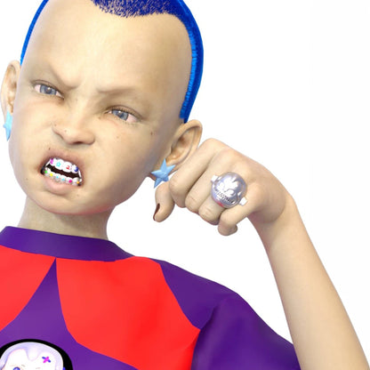 Expressive Face Statement Ring - New Arrivals - Artistic Face Statement Ring for Bold Style - View 2