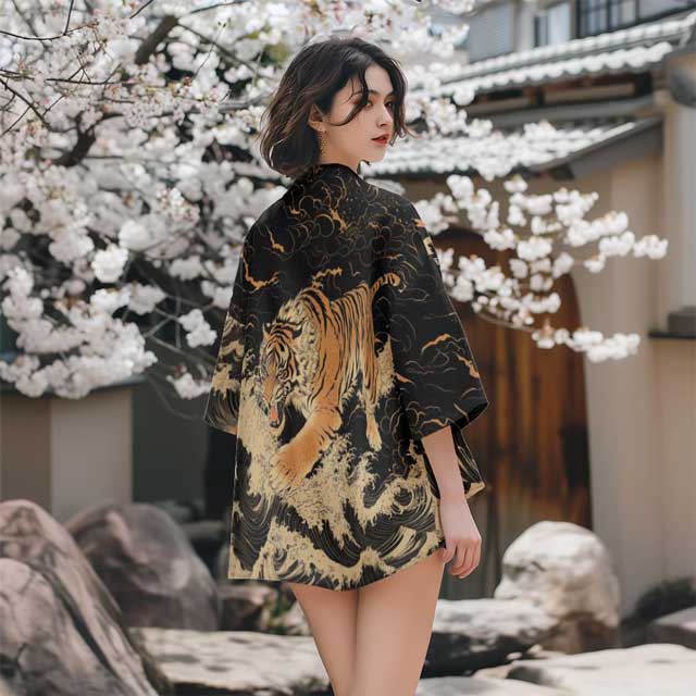 Fierce Spirit Haori Jacket -  plus sizes - Tiger Print Haori Jacket for Unique Style - View 6