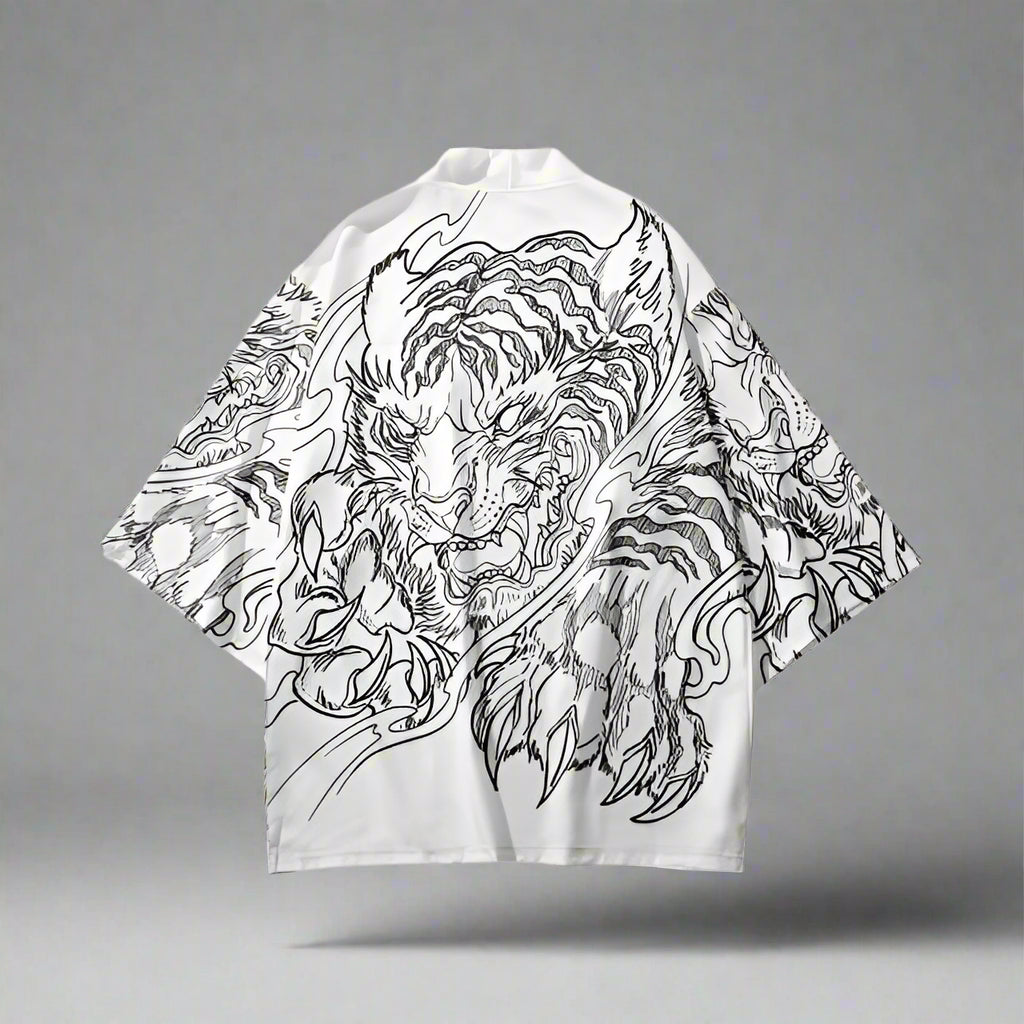 Fierce Tiger Print Haori - tiger print - Fierce Tiger Print Haori for Modern Style - View 2