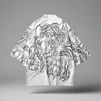 Fierce Tiger Print Haori - tiger print - Fierce Tiger Print Haori for Modern Style - View 2