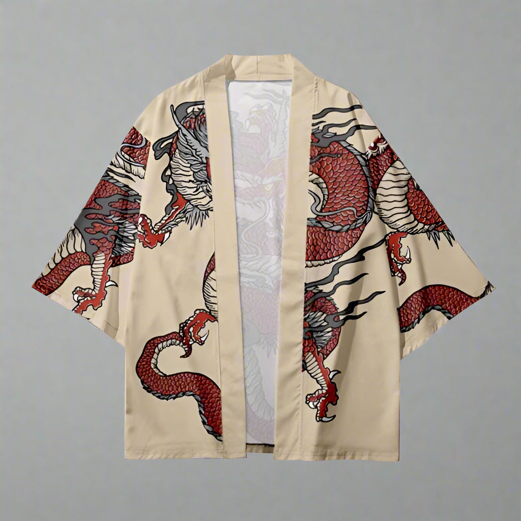 Fiery Dragon-Inspired Kimono - dragon kimono - Fiery Dragon Kimono Cardigan for Effortless Style - Main view