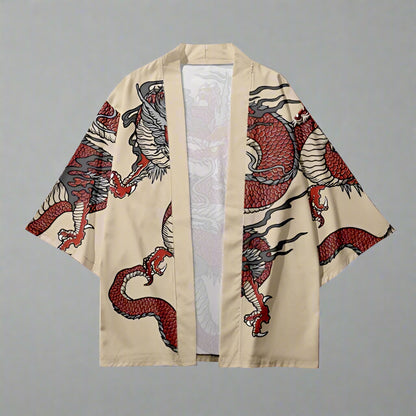 Fiery Dragon-Inspired Kimono - dragon kimono - Fiery Dragon Kimono Cardigan for Effortless Style - Main view