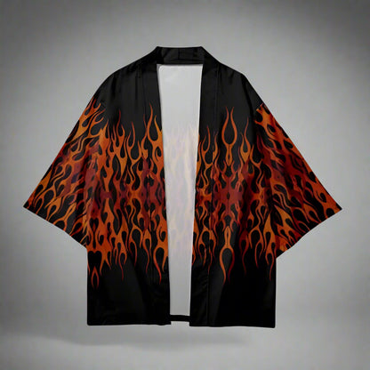 Fiery Spirit Haori - stylish haori - Stylish Fiery Spirit Haori with Flame Design - View 2