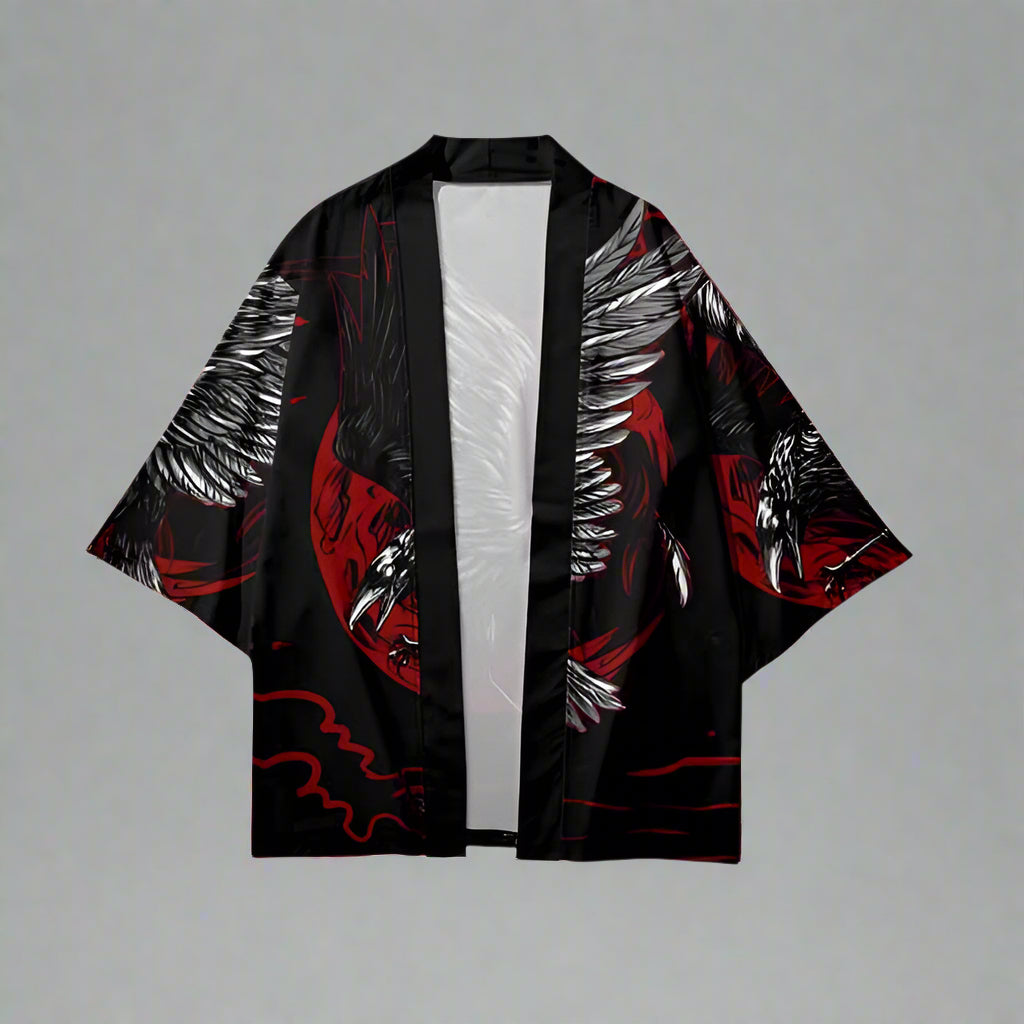Fiery Spirit Kimono - kimono - Fiery Spirit Kimono - Versatile Phoenix Print Haori - Main view