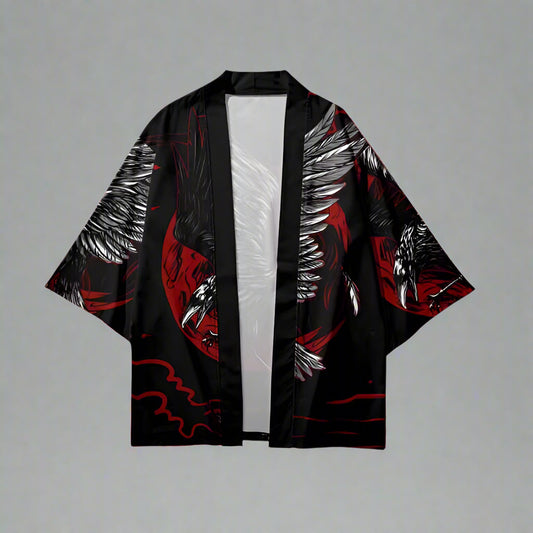 Fiery Spirit Kimono - kimono - Fiery Spirit Kimono - Versatile Phoenix Print Haori - Main view