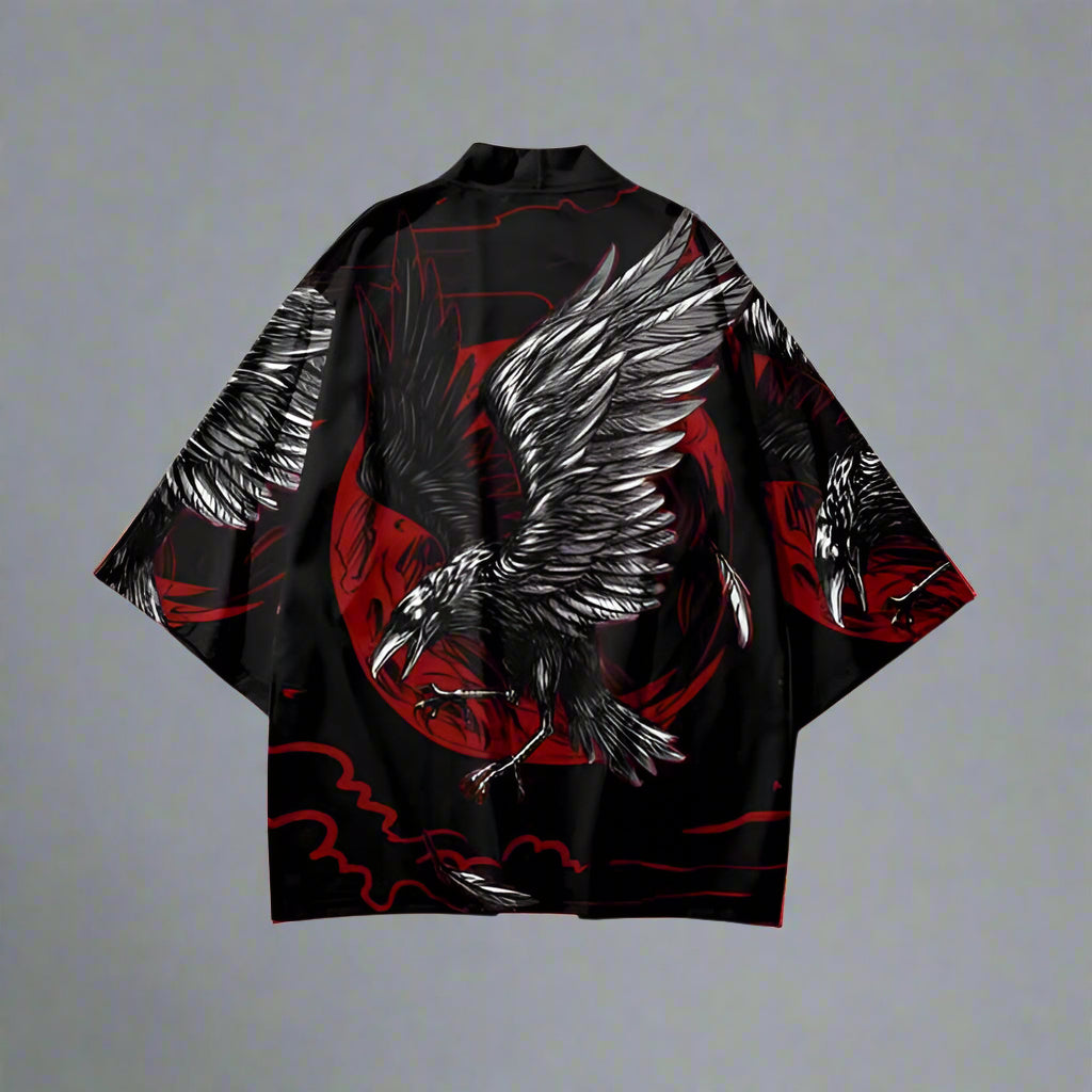 Fiery Spirit Kimono - phoenix haori kimono - Fiery Spirit Kimono - Versatile Phoenix Print Haori - View 2