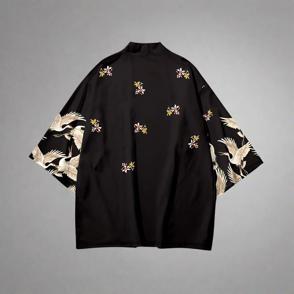 Floral Crane Kimono - stylish kimono - Floral Crane Kimono for Effortless Style and Comfort - View 2