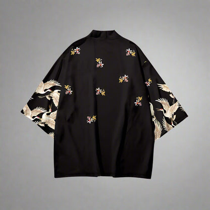 Floral Crane Kimono - stylish kimono - Floral Crane Kimono for Effortless Style and Comfort - View 2