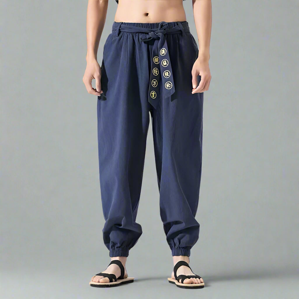 Flowy Boho-Inspired Pants - boho pants - Chic Boho Hakama Style Pants for Comfort and Style - Main view