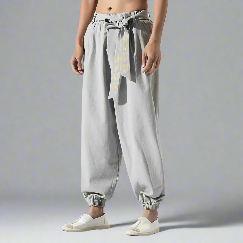Flowy Boho-Inspired Pants -  chic pants - Chic Boho Hakama Style Pants for Comfort and Style - View 4