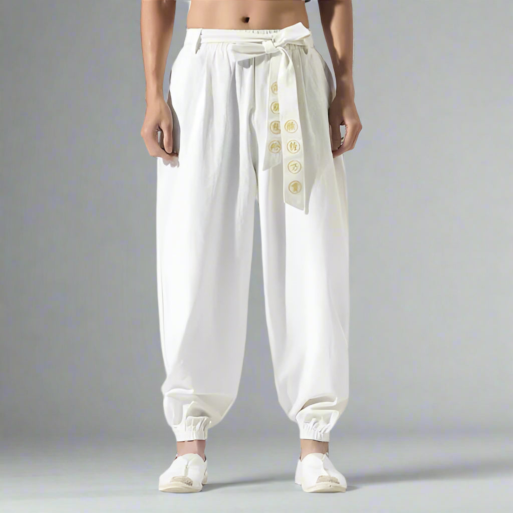 Flowy Boho-Inspired Pants -  comfortable streetwear - Chic Boho Hakama Style Pants for Comfort and Style - View 5