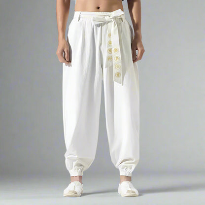 Flowy Boho-Inspired Pants -  comfortable streetwear - Chic Boho Hakama Style Pants for Comfort and Style - View 5