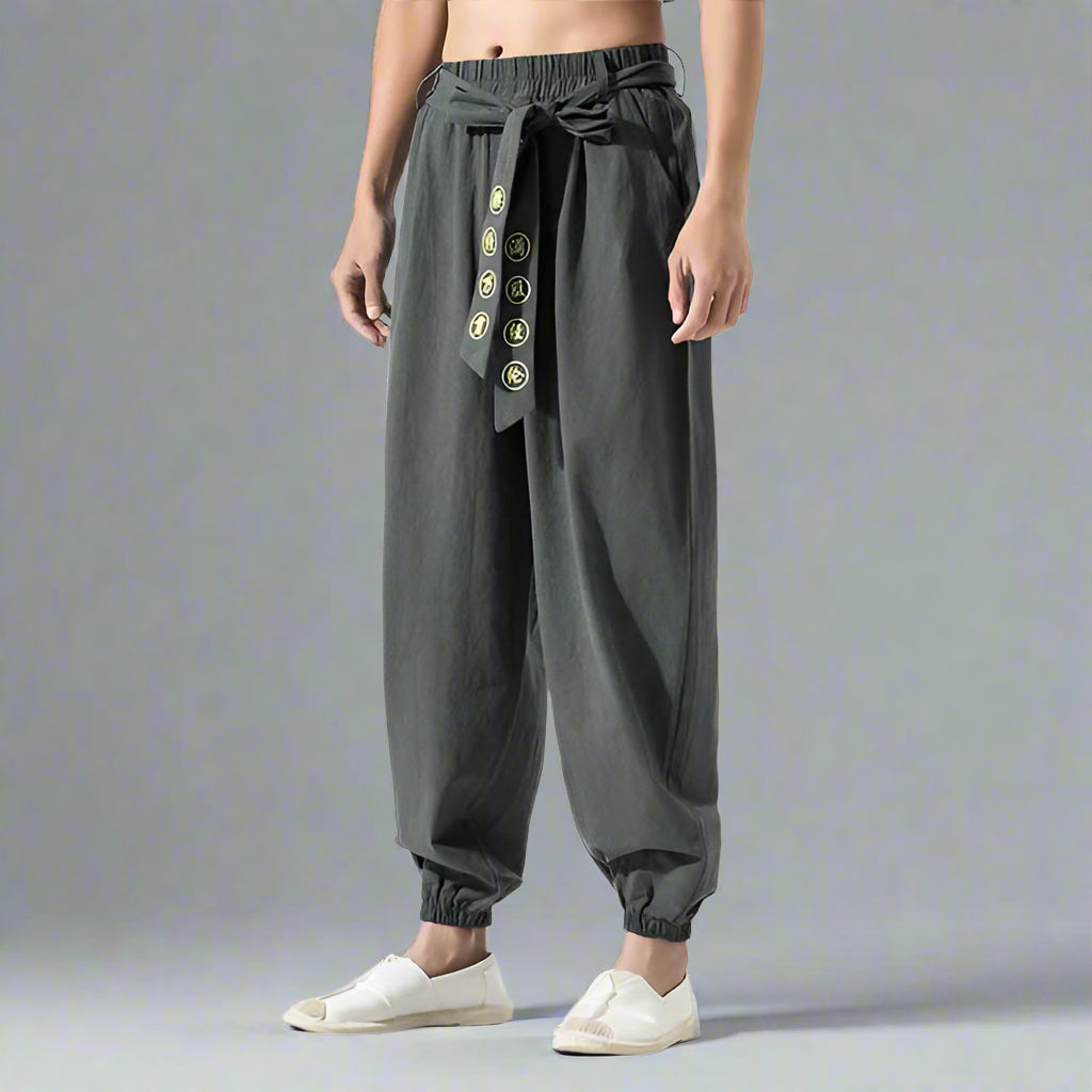 Flowy Boho-Inspired Pants - trendy hakama pants - Chic Boho Hakama Style Pants for Comfort and Style - View 2
