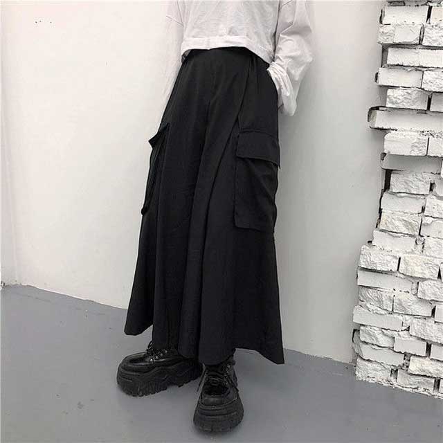 Flowy Hakama-Inspired Trousers -  comfortable trousers - Contemporary Hakama-Inspired Wide Leg Trousers - View 3