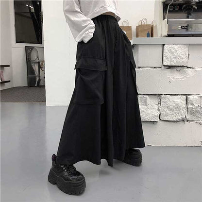 Flowy Hakama-Inspired Trousers - stylish hakama pants - Contemporary Hakama-Inspired Wide Leg Trousers - View 2