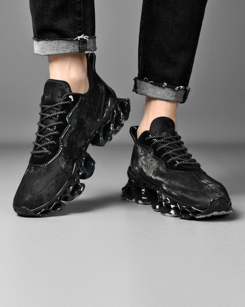 Frosted Leather Tech Sneakers -  comfortable shoes - Frosted Leather Tech Sneakers for Modern Style - View 11