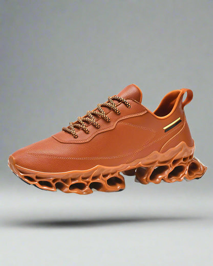 Frosted Leather Tech Sneakers -  comfortable shoes - Frosted Leather Tech Sneakers for Modern Style - View 3