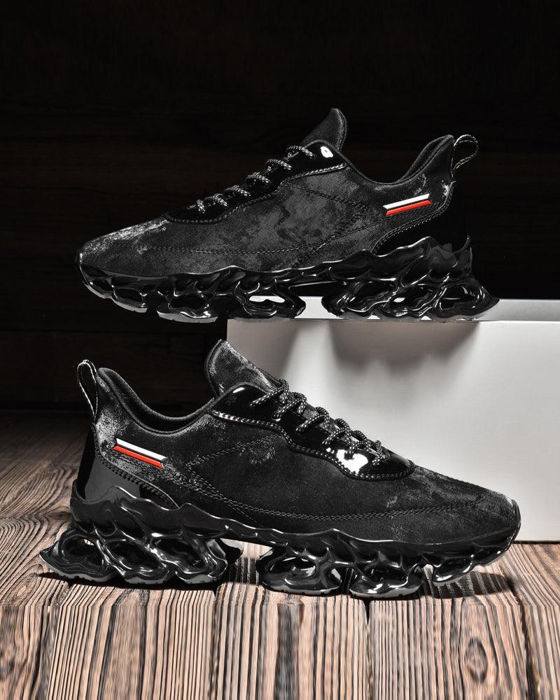 Frosted Leather Tech Sneakers -  leather sneakers - Frosted Leather Tech Sneakers for Modern Style - View 5