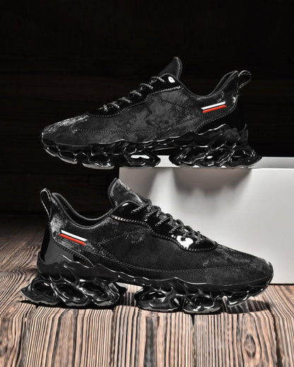 Frosted Leather Tech Sneakers -  leather sneakers - Frosted Leather Tech Sneakers for Modern Style - View 5