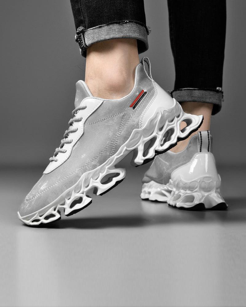 Frosted Leather Tech Sneakers -  modern footwear - Frosted Leather Tech Sneakers for Modern Style - View 14