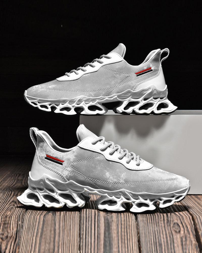 Frosted Leather Tech Sneakers -  modern footwear - Frosted Leather Tech Sneakers for Modern Style - View 6