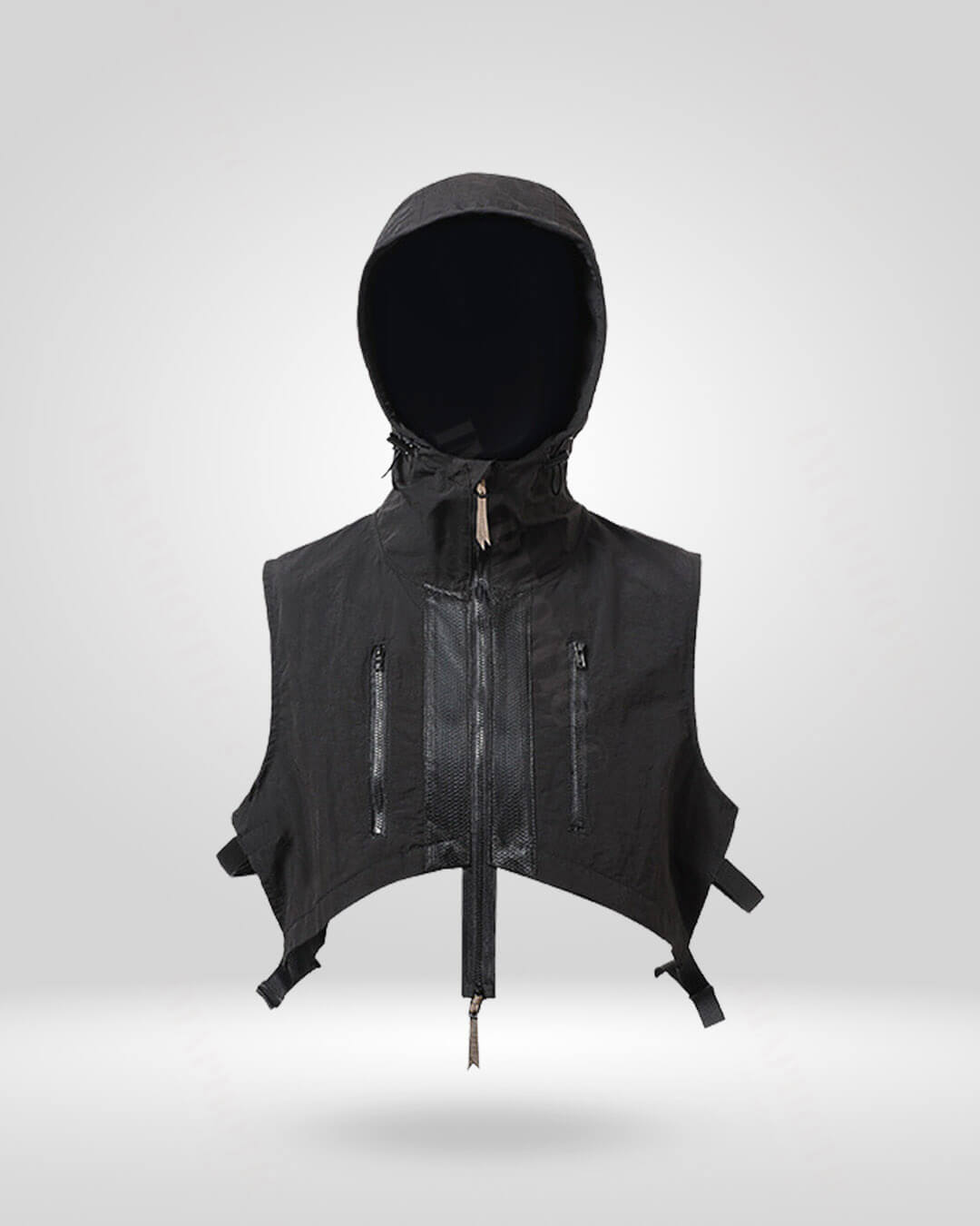Functional Ninja Hooded Vest -  adjustable vest features - Versatile Men's Hooded Vest for All Adventures - View 3