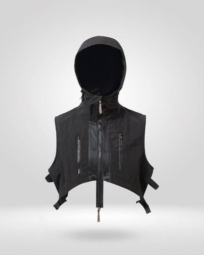 Functional Ninja Hooded Vest -  adjustable vest features - Versatile Men's Hooded Vest for All Adventures - View 3