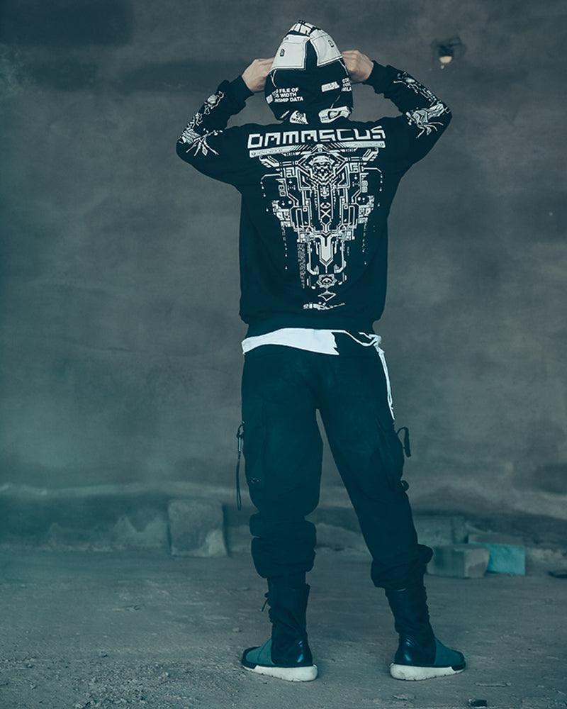 Futuristic Biker Graphic Hoodie -  cyberpunk fashion - Futuristic Biker Graphic Hoodie for Urban Style - View 4