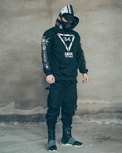 Futuristic Biker Graphic Hoodie -  cyberpunk - Futuristic Biker Graphic Hoodie for Urban Style - View 3
