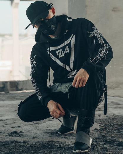 Futuristic Biker Graphic Hoodie -  urban apparel - Futuristic Biker Graphic Hoodie for Urban Style - View 7