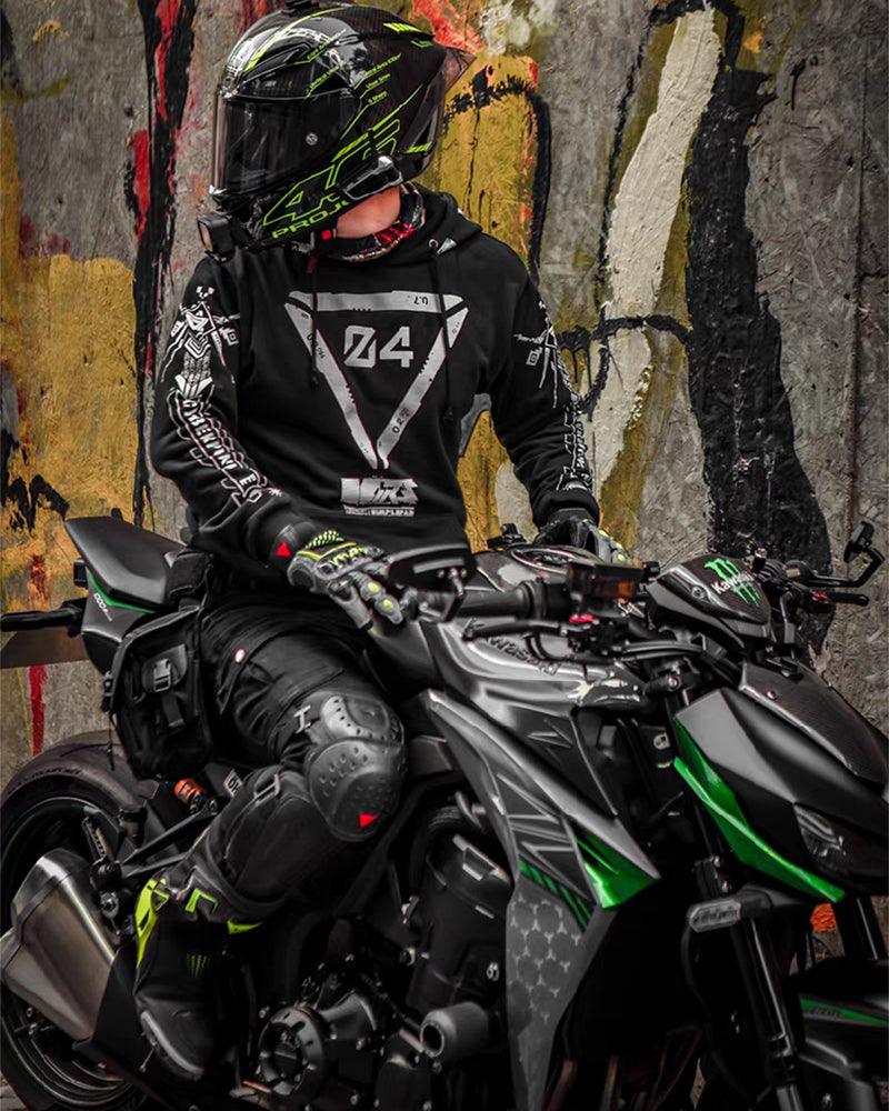 Futuristic Biker Graphic Hoodie - techwear hoodie - Futuristic Biker Graphic Hoodie for Urban Style - View 9