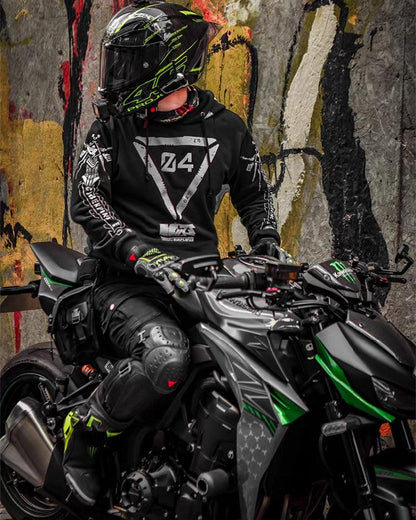 Futuristic Biker Graphic Hoodie - techwear hoodie - Futuristic Biker Graphic Hoodie for Urban Style - View 9