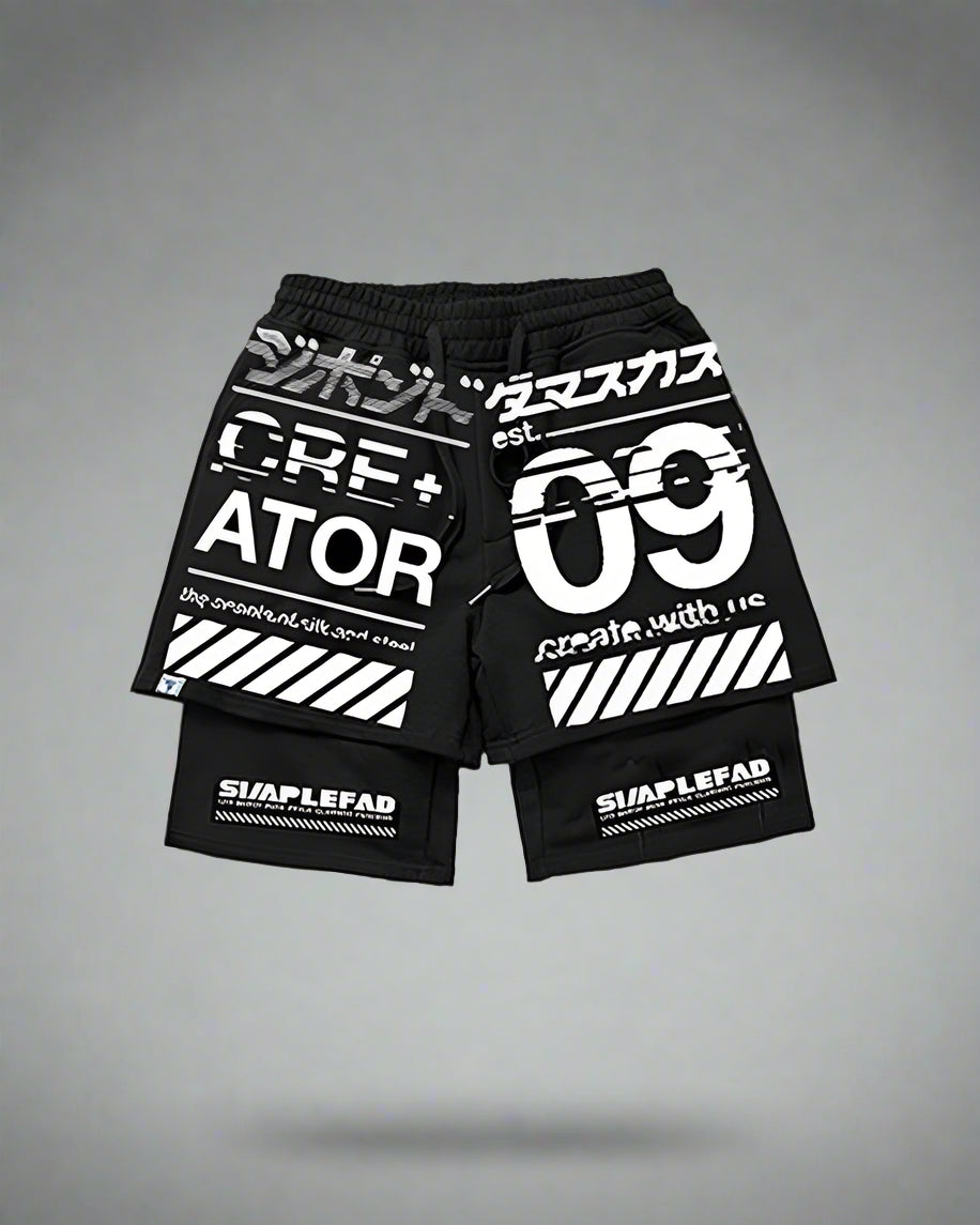 Futuristic Biker Tech Shorts - biker shorts - Futuristic Biker Tech Shorts for Urban Activities - Main view