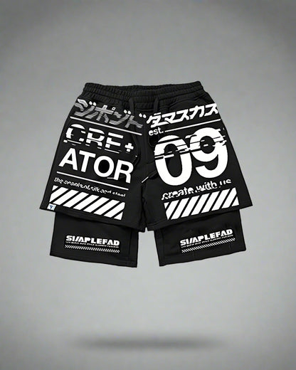 Futuristic Biker Tech Shorts - biker shorts - Futuristic Biker Tech Shorts for Urban Activities - Main view