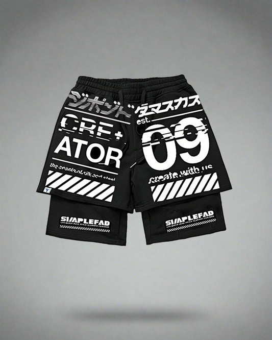 Futuristic Biker Tech Shorts - biker shorts - Futuristic Biker Tech Shorts for Urban Activities - Main view