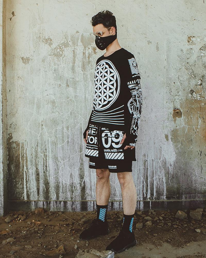 Futuristic Biker Tech Shorts -  techwear shorts - Futuristic Biker Tech Shorts for Urban Activities - View 5