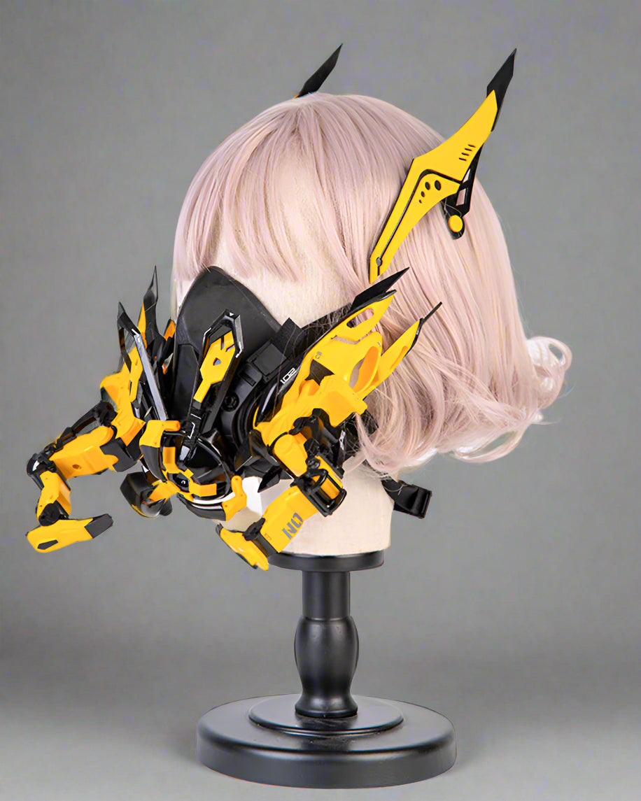 Futuristic Biomechanical Mask & Gear -  cyberpunk accessory - Futuristic Urban Mask with Comfortable Ear Loops - View 2