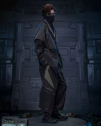 Futuristic Blade Shadow Coat -  dark gray - Futuristic Blade Shadow Coat: Techwear Inspired Design - View 5