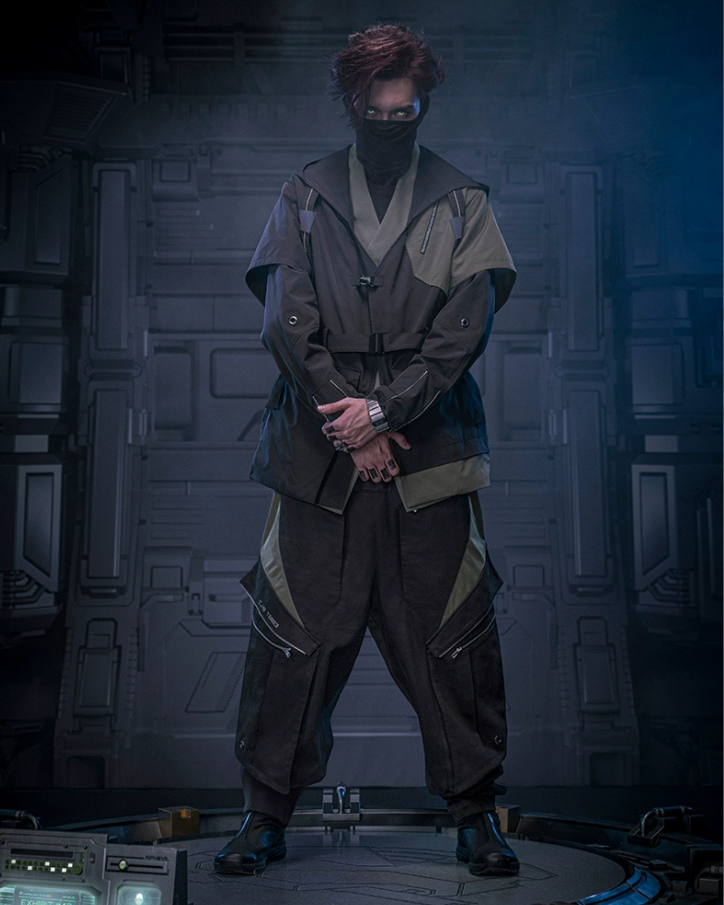 Futuristic Blade Shadow Coat -  futuristic coat - Futuristic Blade Shadow Coat: Techwear Inspired Design - View 6