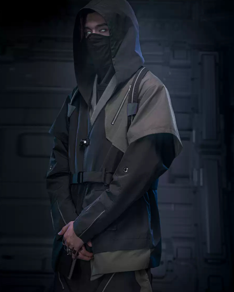 Futuristic Blade Shadow Coat - techwear jacket - Futuristic Blade Shadow Coat: Techwear Inspired Design - View 2