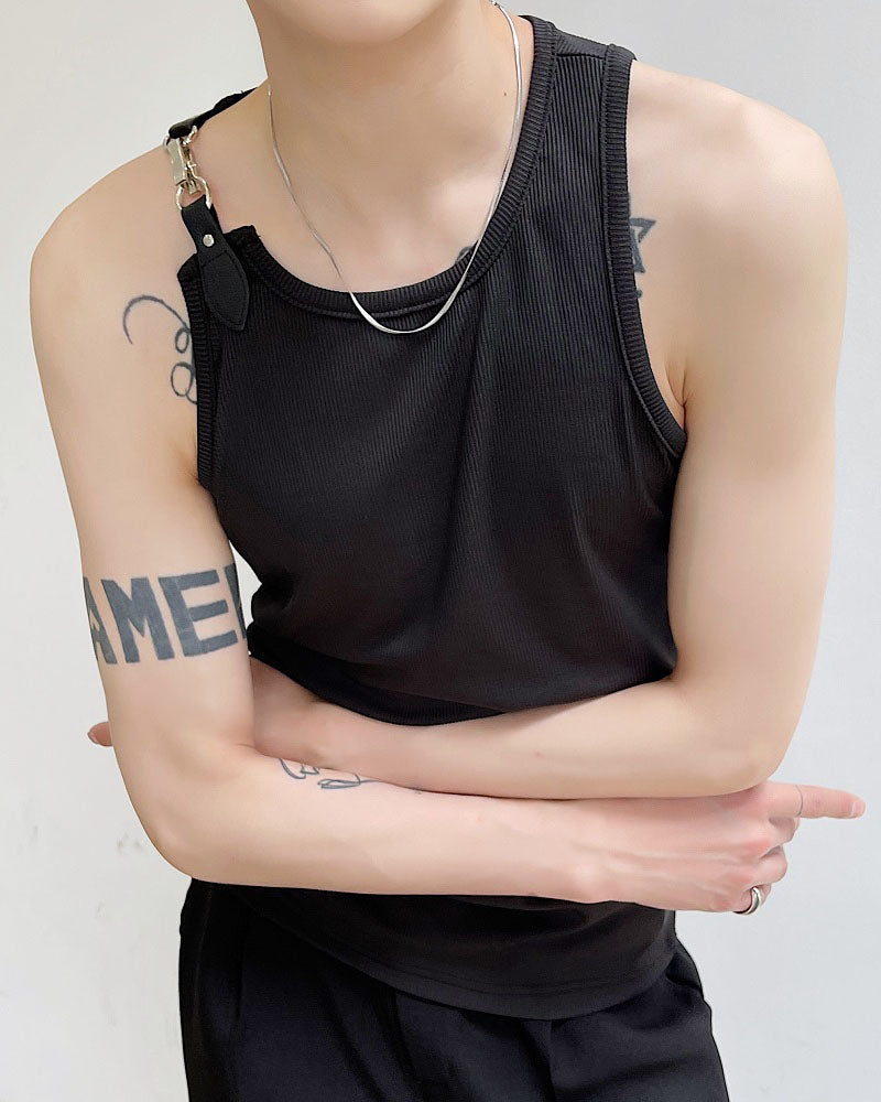 Futuristic Buckle Strap Tank Top -  active wear - Futuristic Buckle Strap Tank Top for Urban Style - View 3