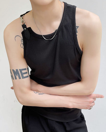 Futuristic Buckle Strap Tank Top -  active wear - Futuristic Buckle Strap Tank Top for Urban Style - View 3