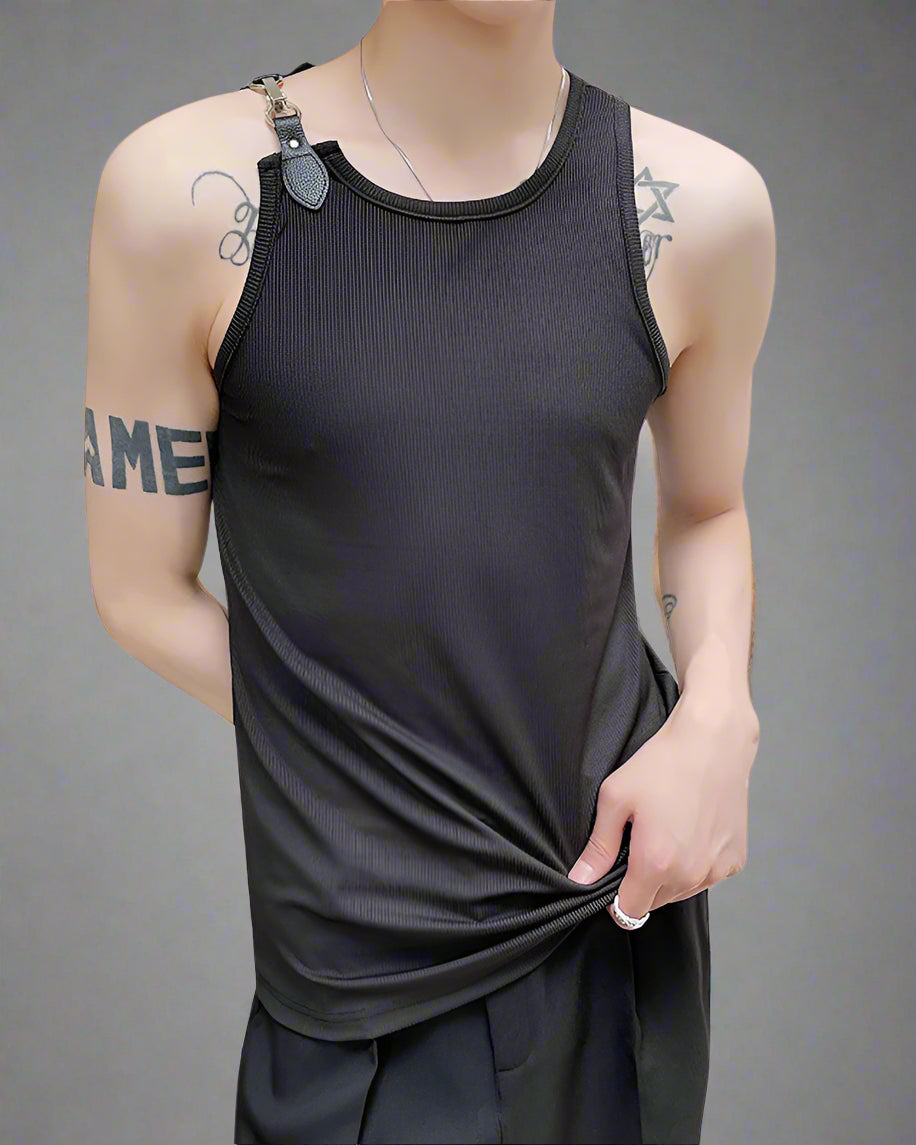 Futuristic Buckle Strap Tank Top - buckle strap tank top - Futuristic Buckle Strap Tank Top for Urban Style - Main view