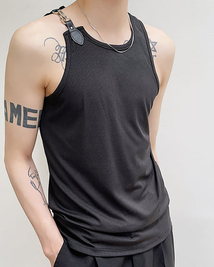 Futuristic Buckle Strap Tank Top -  futuristic - Futuristic Buckle Strap Tank Top for Urban Style - View 5